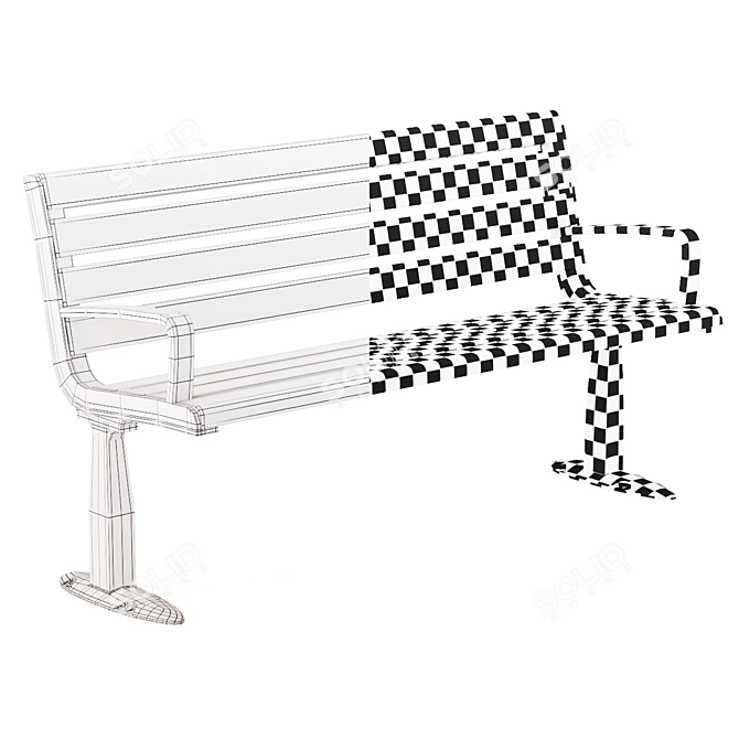 Outdoor Bench Sk.20-2/ Sk.20-1: 4 Styles, 4 Colors 3D model image 7