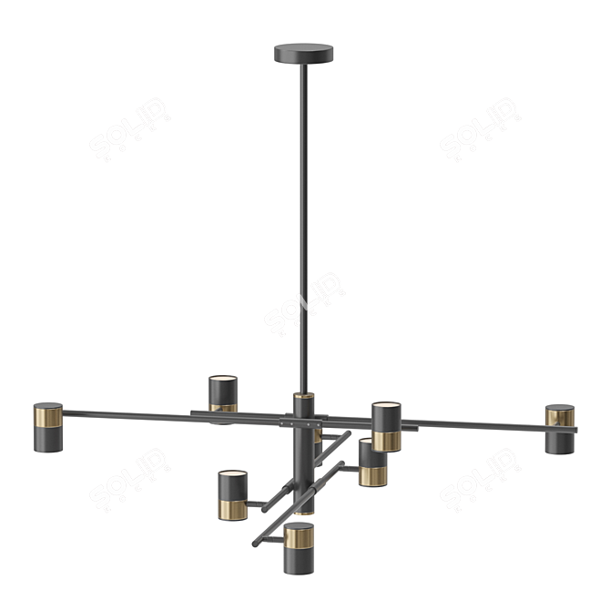 GITTAN CH 8: Designer Lamp with Adjustable Cylindrical Shades 3D model image 2