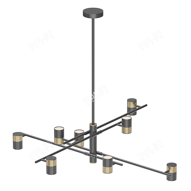 GITTAN CH 8: Designer Lamp with Adjustable Cylindrical Shades 3D model image 3