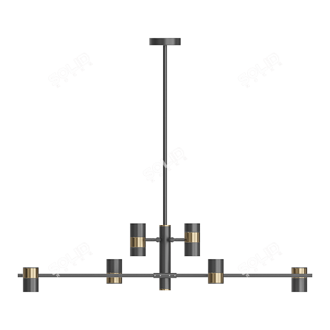 GITTAN CH 8: Designer Lamp with Adjustable Cylindrical Shades 3D model image 4