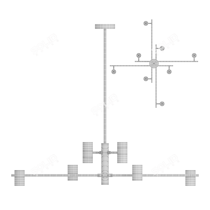 GITTAN CH 8: Designer Lamp with Adjustable Cylindrical Shades 3D model image 5