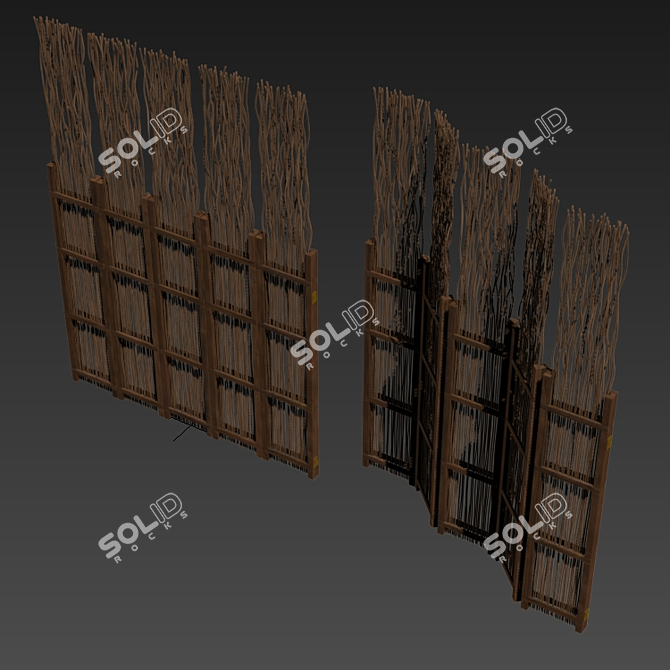 Contorted Branch Screen Decor 3D model image 6