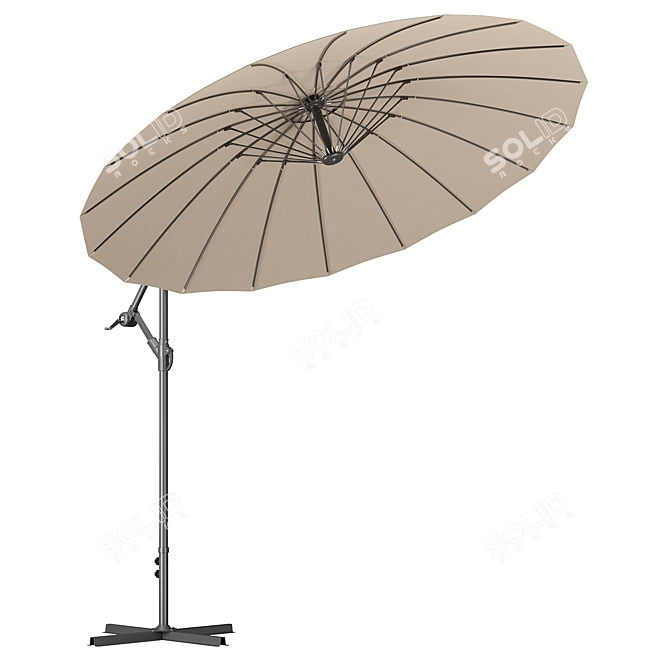 Cantilever Round Parasol: Stylish Outdoor Shade 3D model image 2