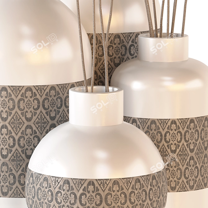 Lush Greenery: Ceramic Pot Plants 3D model image 4