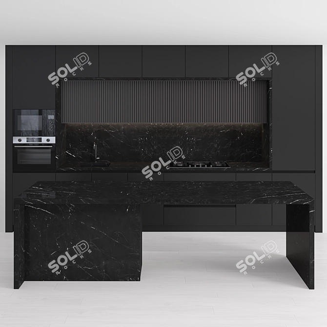 Modern Kitchen Island - High Quality and Easy to Edit 3D model image 1