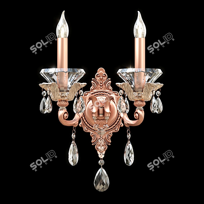 Crystal Cascade Pendant Light 3D model image 1