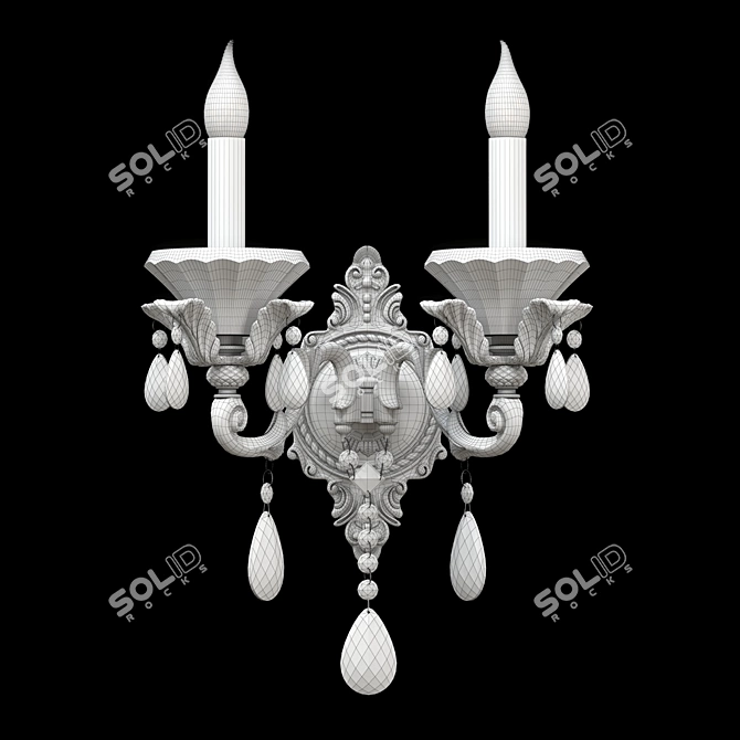 Crystal Cascade Pendant Light 3D model image 2