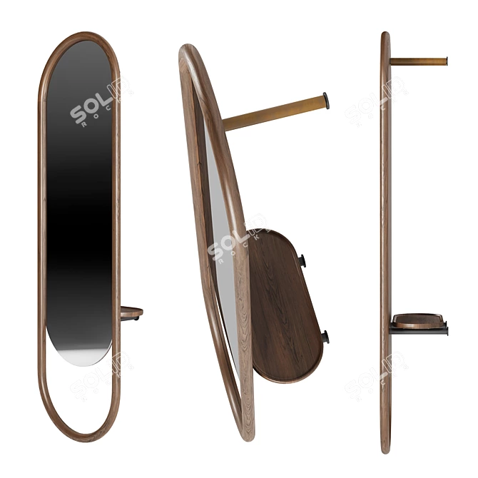 Elegant Porada Backstage Mirror 3D model image 3