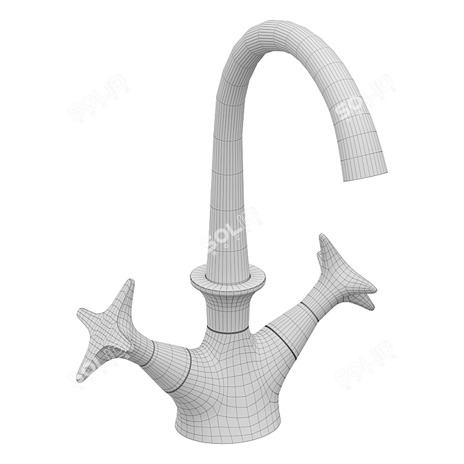 Stella 130 Single-hole Washbasin Mixer 3D model image 3