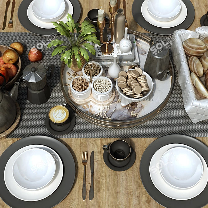 Sophisticated Tableware Set 3D model image 5