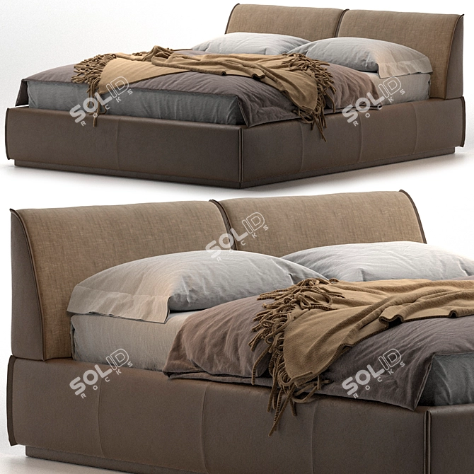 Diter Italia Monolith Bed: Sleek and Stylish Sleeping Solution 3D model image 1
