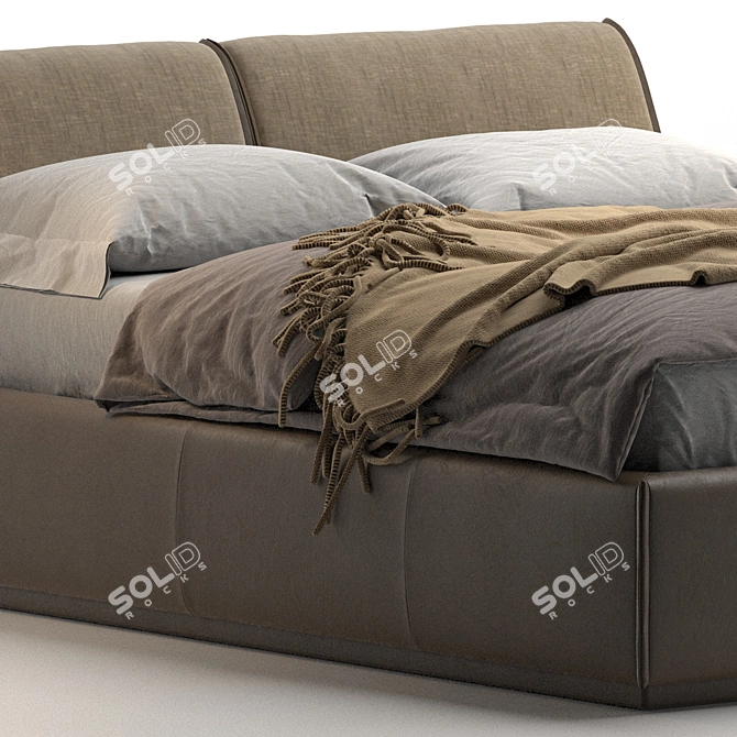 Diter Italia Monolith Bed: Sleek and Stylish Sleeping Solution 3D model image 2