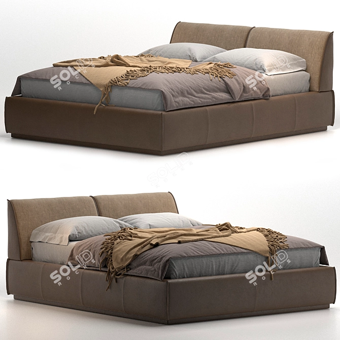 Diter Italia Monolith Bed: Sleek and Stylish Sleeping Solution 3D model image 3