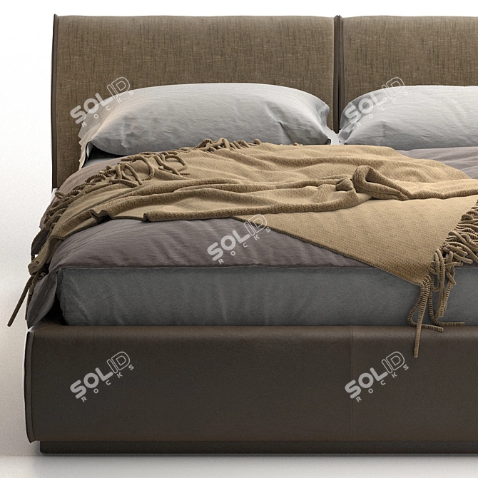 Diter Italia Monolith Bed: Sleek and Stylish Sleeping Solution 3D model image 5