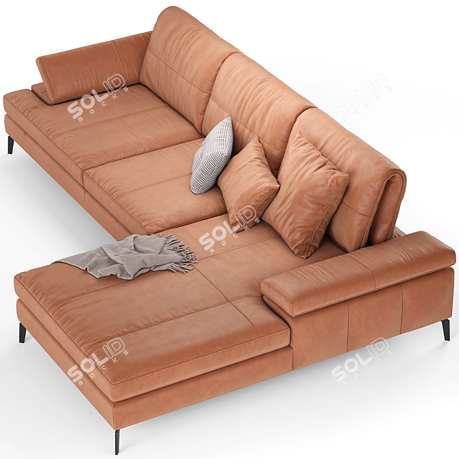 Landa: Adjustable Minimalist Sofa 3D model image 2