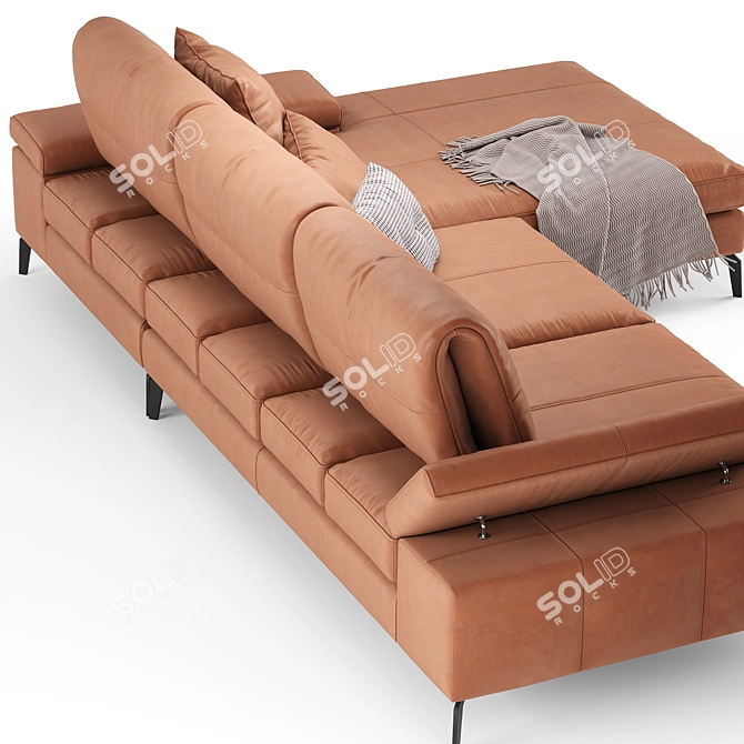 Landa: Adjustable Minimalist Sofa 3D model image 4