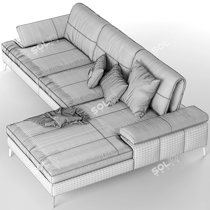 Landa: Adjustable Minimalist Sofa 3D model image 5