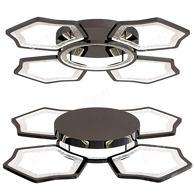 Elegant Umbrella Ceiling Light 3D model image 1