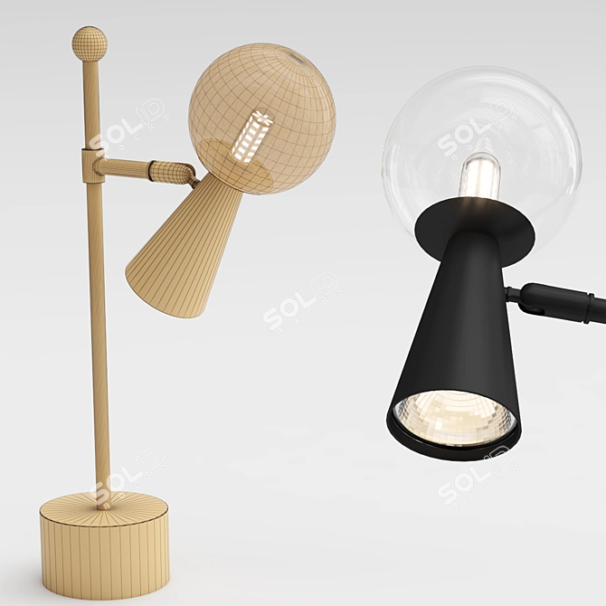 Elegant Cone Ball Table Lamp 3D model image 2