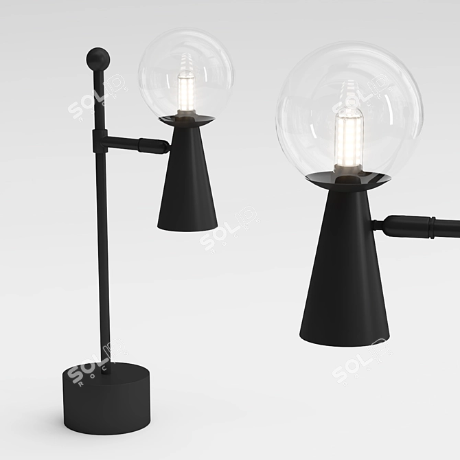 Elegant Cone Ball Table Lamp 3D model image 3