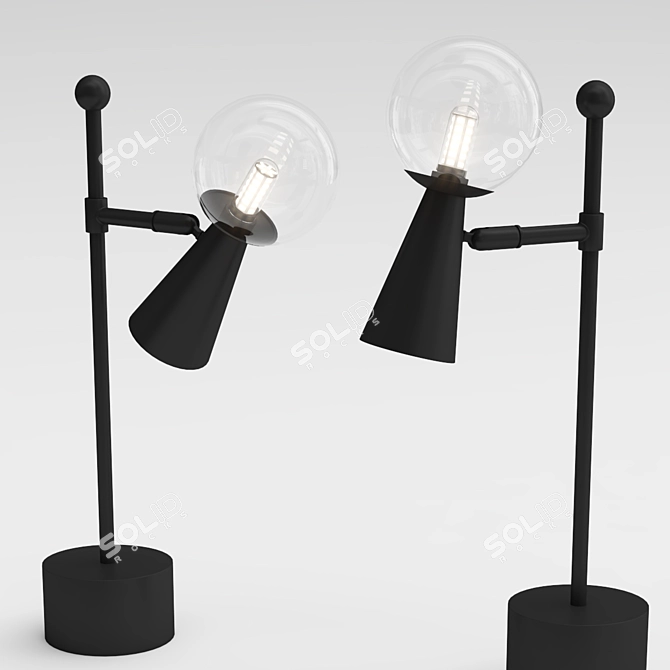 Elegant Cone Ball Table Lamp 3D model image 4