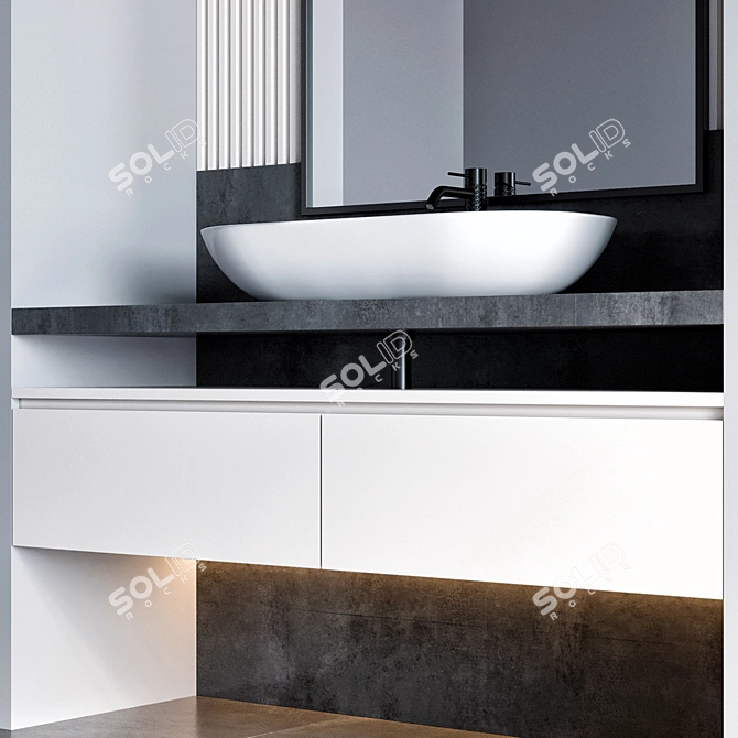 Modern 55cm Bathroom Vanity 3D model image 4