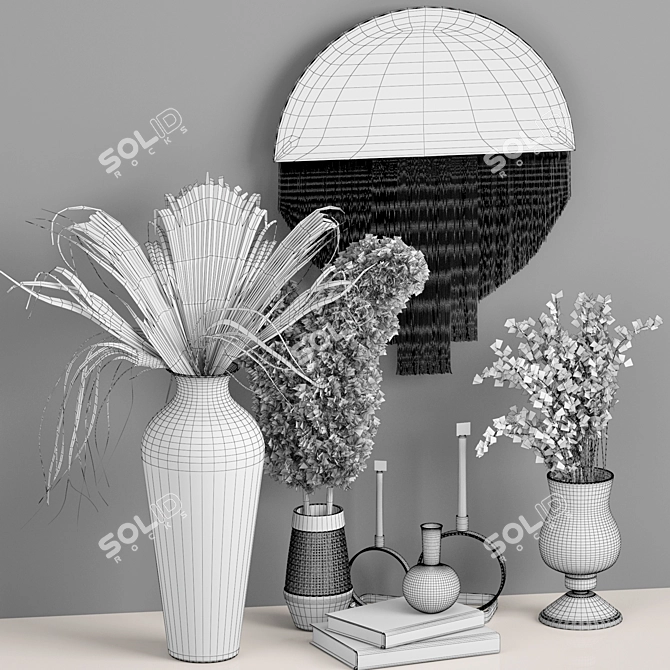 Boho Chic Macrame Decor Set 3D model image 4