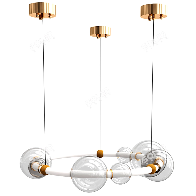 Nordic Glass Bubble Chandelier 3D model image 1