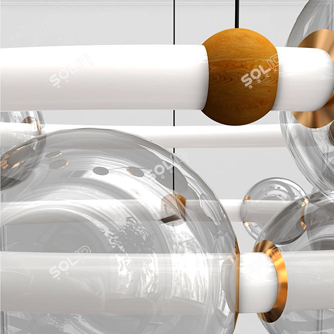 Nordic Glass Bubble Chandelier 3D model image 3