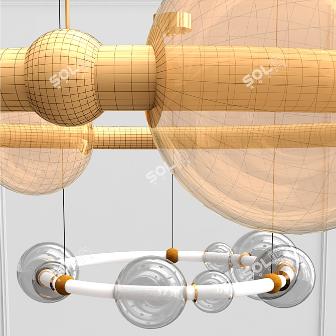 Nordic Glass Bubble Chandelier 3D model image 4