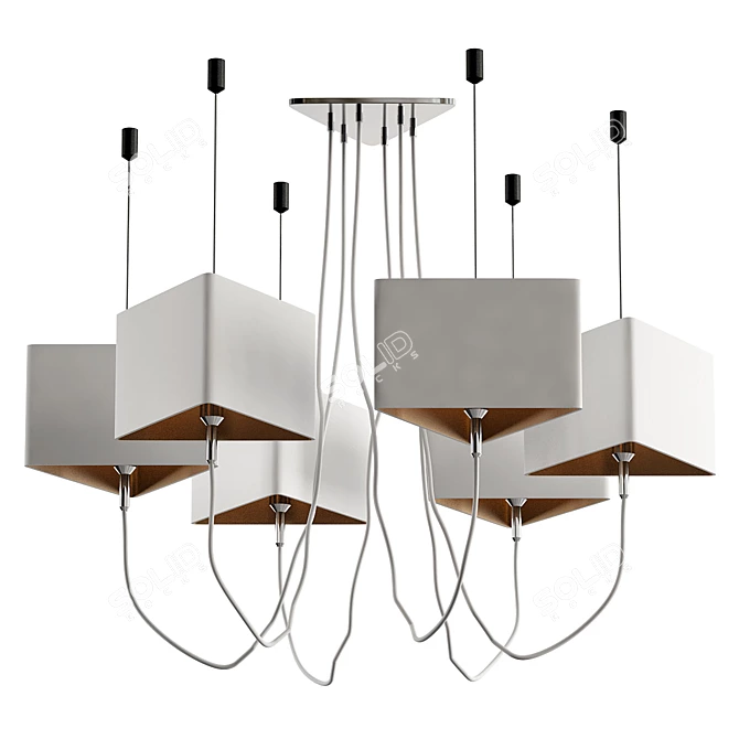 Urban Loft Industrial Chandelier 3D model image 1