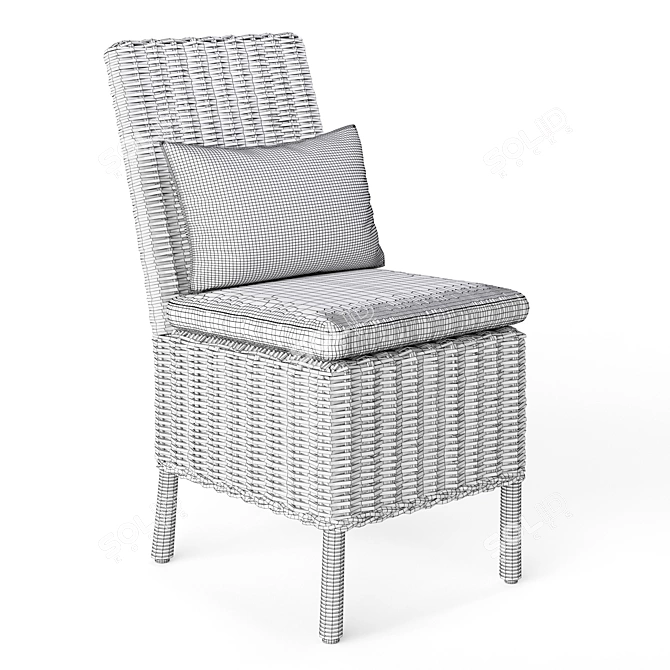 Huntington All-Weather Wicker Chair 3D model image 5