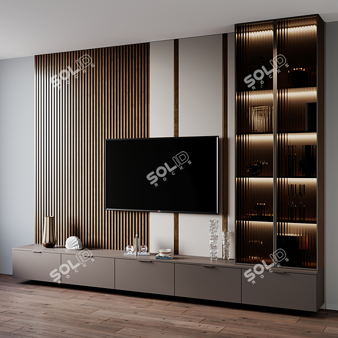 Modern TV Set 191: Immersive Entertainment Experience 3D model image 3