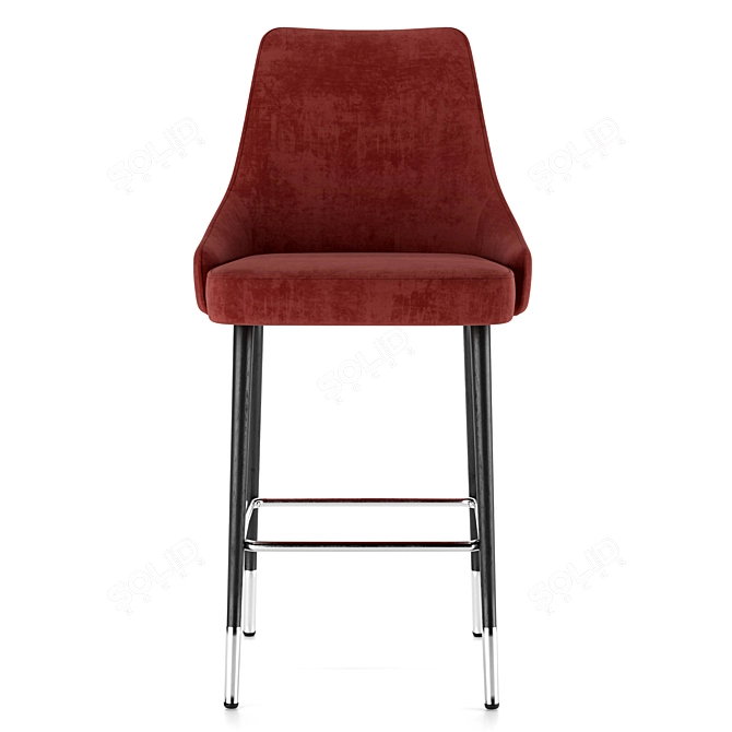 Elegant Velvet Half-Bar Chair 3D model image 4