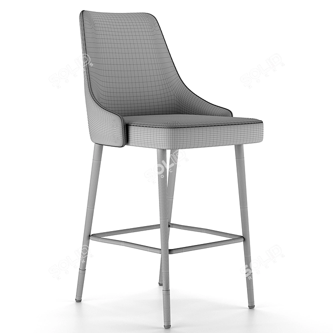Elegant Velvet Half-Bar Chair 3D model image 5
