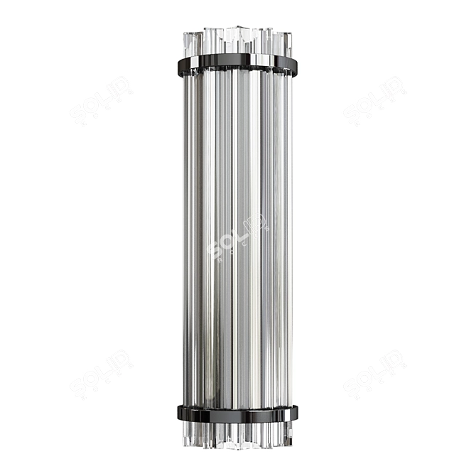 Elegant Glass Chrome Wall Sconce 3D model image 1