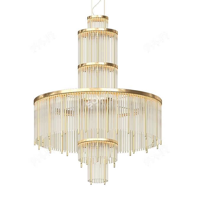 Gilded Majesty: Pharo Chandelier 3D model image 1