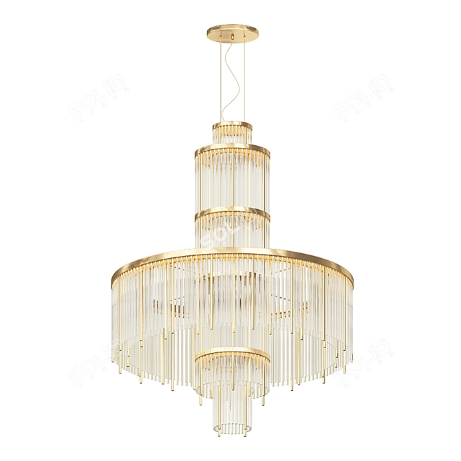 Gilded Majesty: Pharo Chandelier 3D model image 2