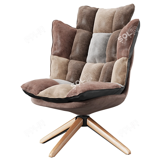 Husk Lounge Chair: Stylish Comfort for Your Lounge Zone 3D model image 1