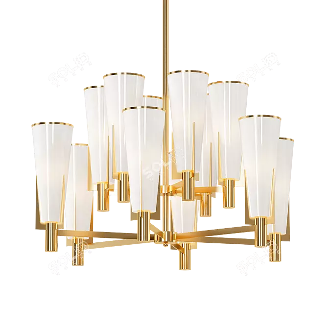 Dino Double Chandelier: Elegant Illumination with a Prehistoric Twist 3D model image 1