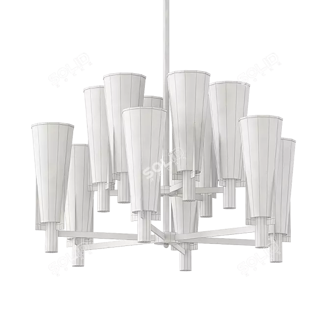 Dino Double Chandelier: Elegant Illumination with a Prehistoric Twist 3D model image 2