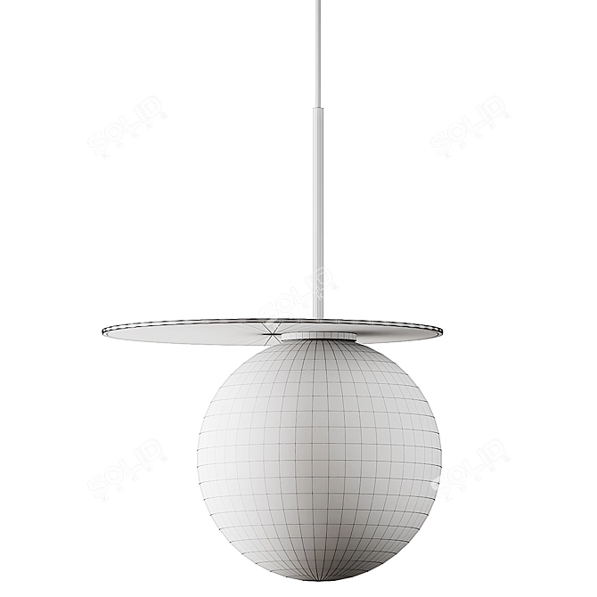 Elegant Blown Glass Pendant Lamp 3D model image 7