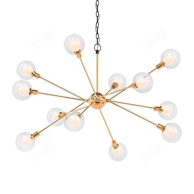 Radiant Starburst Chandelier - 12 Lights 3D model image 1