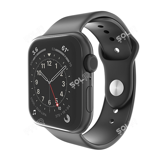 Apple Watch Series 6: Sleek Space Gray Elegance 3D model image 1