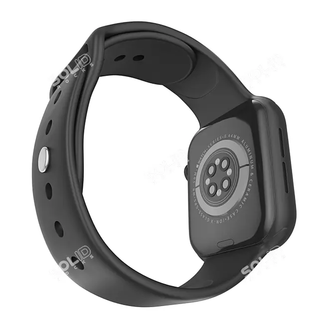 Apple Watch Series 6: Sleek Space Gray Elegance 3D model image 4