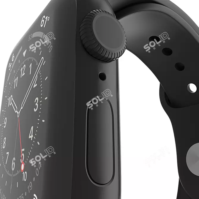 Apple Watch Series 6: Sleek Space Gray Elegance 3D model image 5