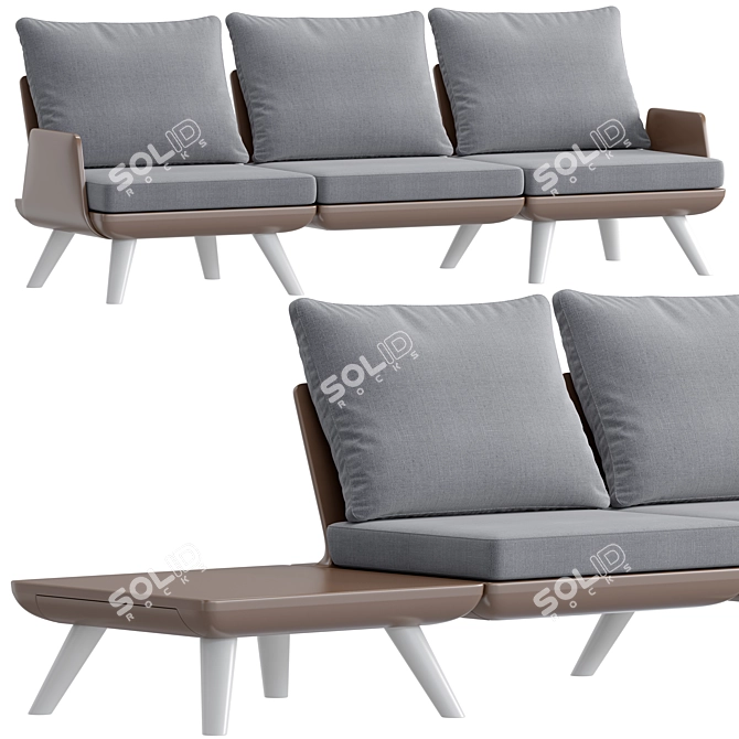 Luxury Outdoor Seating: Myyour SAMURAI Sofa 3D model image 1