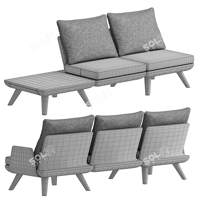 Luxury Outdoor Seating: Myyour SAMURAI Sofa 3D model image 4