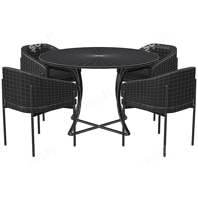 Houston & Irving Dining Set 3D model image 2