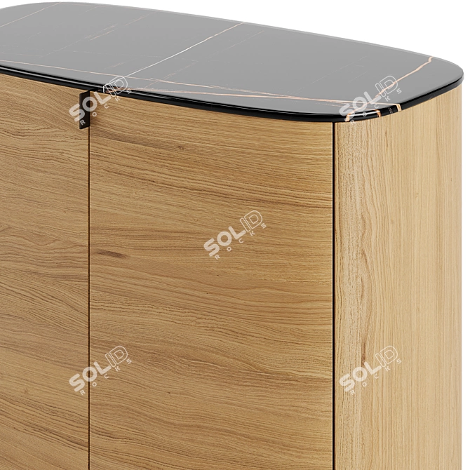Elegant Wood & Metal Sideboards 3D model image 2